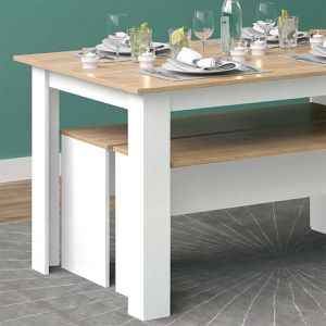 Produktbild für Esstisch Vicco Sentio, eiche / weiß, 3-teilig