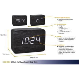 Produktbild für Wecker TFA 60.2549.01 Clocco schwarz, digital