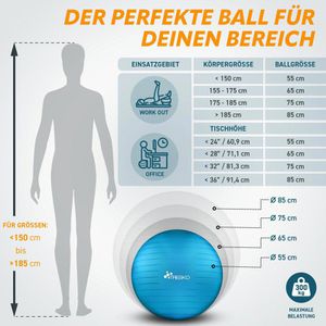 Produktbild für Gymnastikball Tresko Anti-Burst, mit Luftpumpe