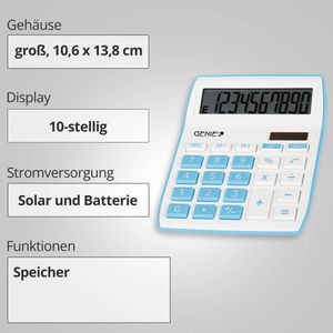 Produktbild für Taschenrechner Genie 840B, weiß/blau