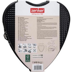 Produktbild für Backform Zenker Black Metallic Herz, mit Flachboden, aus Stahl