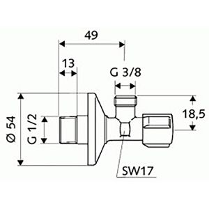 Produktbild für Eckventil SCHELL Comfort 052120699, aus Messing