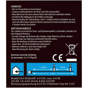 Produktbild für Lichterkette Idena 31118, Micro, 20 LED, innen