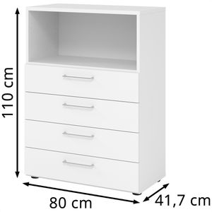 Produktbild für Kombischrank Hammerbacher Serie 9 Advanced, weiß