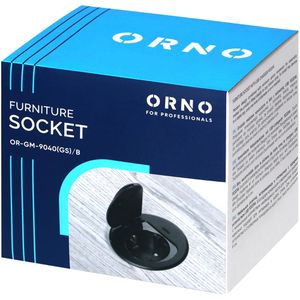 Produktbild für Einbausteckdose Orno GM-9040, mit 1,9 m Kabel, klappbar