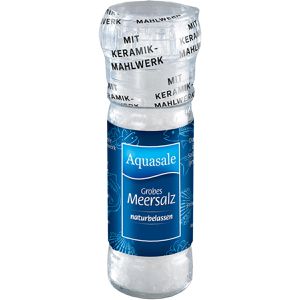 Salz Aquasale Meersalz naturbelassen, in der Mühle
