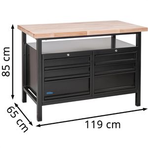 Produktbild für Werkbank Güde P 1200 SS Black Line, 40839, schwarz