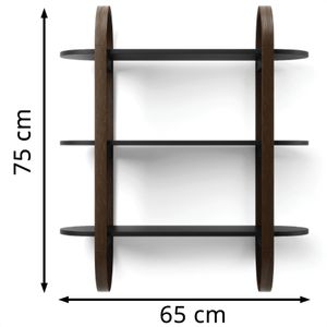 Produktbild für Wandregal Umbra Bellwood, walnuss / schwarz