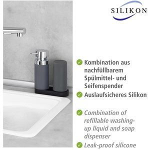 Produktbild für Spülmittelspender Wenko Easy Squeez-e Spülstation, grau