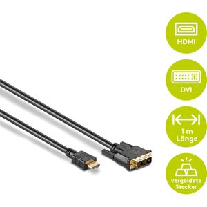 Produktbild für DVI-Kabel Goobay 51579, vergoldete Stecker, 60 Hz