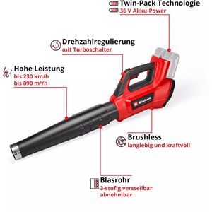 Produktbild für Laubbläser Einhell-Professional GP-LB 36/230 Li E BL-Solo Akku