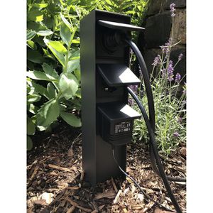 Produktbild für Gartensteckdose Bold Abano, anthrazit, anschraubbar