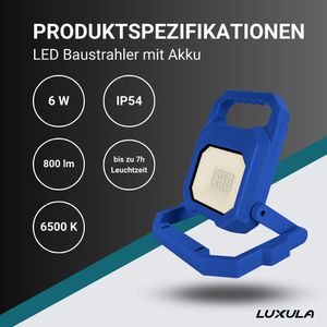 Produktbild für Baustrahler Luxula LX400175, LED, mit integriertem Akku