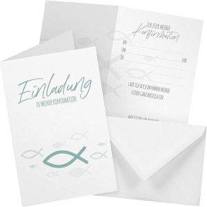 Produktbild für Einladungskarten itenga 33103161, Türkis, für Konfirmation