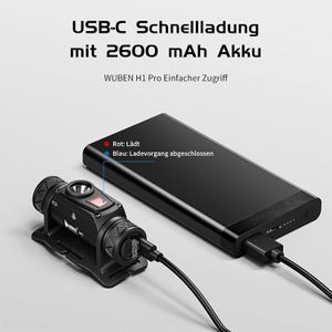 Produktbild für Stirnlampe Wuben H1 LED, wiederaufladbar