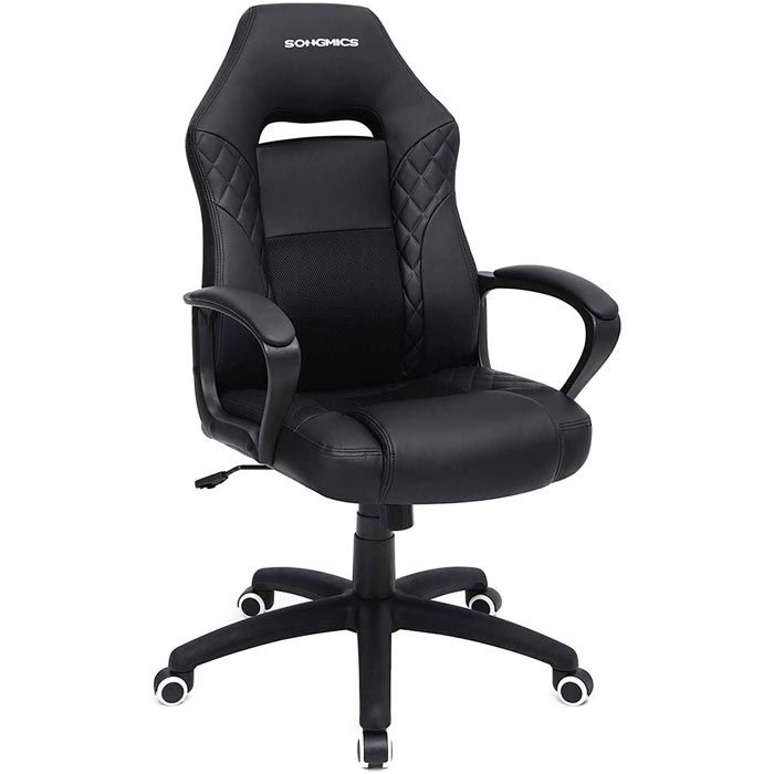 Songmics Gaming-Stuhl OBG38BK, schwarz, Kunstleder, belastbar bis 150 kg –  Böttcher AG