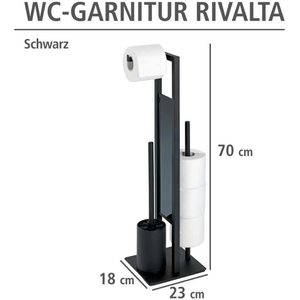 Produktbild für WC-Garnitur Wenko Rivalta, mit Ersatzrollenhalter