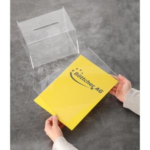 Produktbild für Spendenbox Böttcher-AG Premium, Acryl, transparent, glasklar