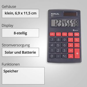 Produktbild für Taschenrechner Maul M 8, schwarz