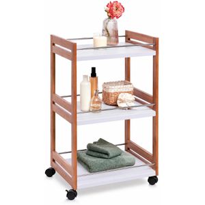 Produktbild für Badregal Zeller 18633, aus Holz, braun / weiß