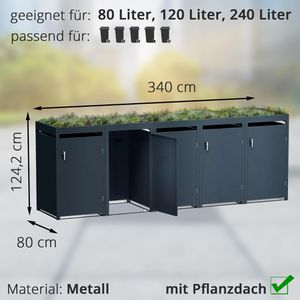 Produktbild für Mülltonnenbox Metzler MMB-2-5X, Metall