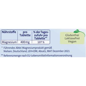 Produktbild für Magnesium Abtei 30 Tabletten