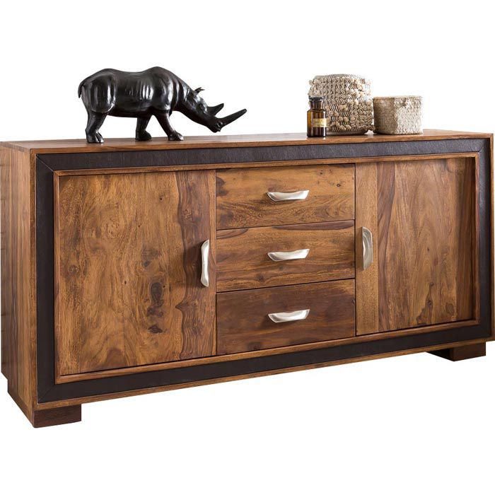 Wohnling Sideboard Karan, WL5.193, Sheesham, mit Türen und Schubladen