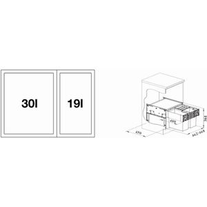 Produktbild für Einbaumülleimer BLANCO Select II 60/2, 526203
