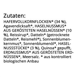 Produktbild für Müsliriegel Hafervoll Porridge2Go Haselnuss, BIO