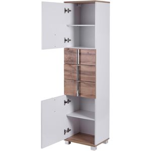 Produktbild für Badschrank Schildmeyer Luca 135870, mit 4 Füßen, weiß / eiche
