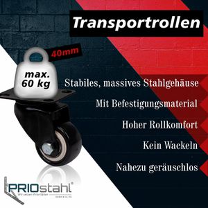 Produktbild für Möbelrolle PRIOstahl mit Anschraubplatte, 4 Stück