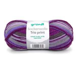 Produktbild für Häkelgarn Gründl 6229-02, Sockenwolle Trio print, violett mix
