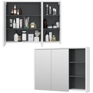 Produktbild für Spiegelschrank Vicco Viola, weiß / anthrazit