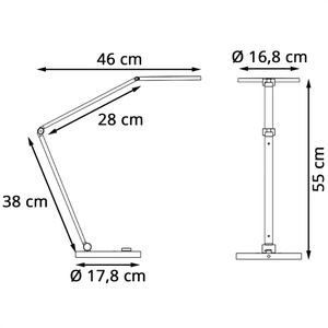 Produktbild für Schreibtischlampe Unilux Omega, weiß, LED, dimmbar