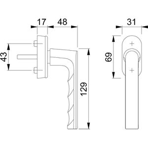 Produktbild für Fenstergriff Hoppe-AG Hamburg 11696370 SecuForte