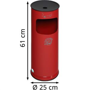 Produktbild für Aschenbecher VAR H61K, 3551, rot, für Outdoor