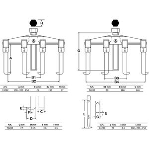 Produktbild für Lagerabzieher BGS-technic 74282, 8-teilig