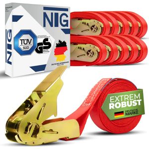 Produktbild für Spanngurt NTG LS.7401, rot, mit Ratsche