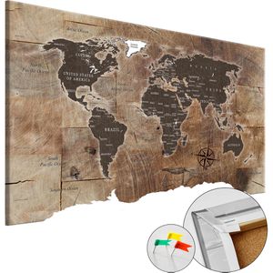 Weltkarte Artgeist Wooden Mosaic, Englisch, mit Holzrahmen