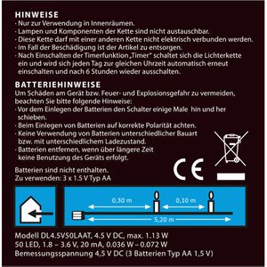 Produktbild für Lichterkette Idena 31825, Micro, 50 LED, innen