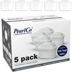 PearlCo Filterkartusche unimax, für PearlCo und Brita Tischwasserfilter, 5 Stück
