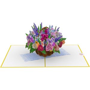 Produktbild für Grußkarten papercrush 3D Bunter Blumenkorb