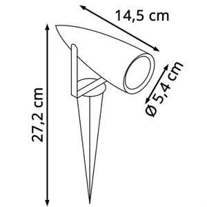 Produktbild für Gartenstrahler SLV Syna, schwarz, mit 9W LED