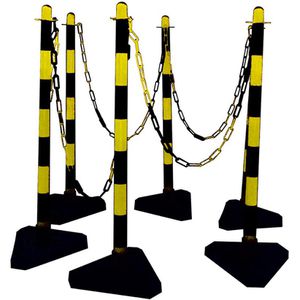 Absperrpfosten Schake 4040KBSSET, schwarz/gelb, aus Kunststoff