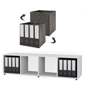 Produktbild für Bücherregal Vicco Ludus, weiß, mit 2 Faltboxen