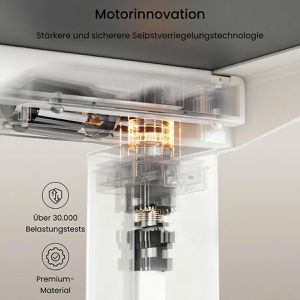 Produktbild für Schreibtisch FlexiSpot E7W-Pro 2026, schwarz / weiß