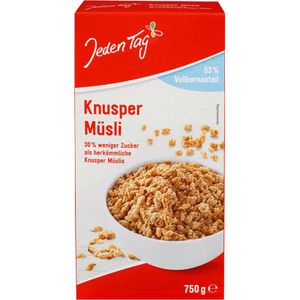 JedenTag Müsli Knuspermüsli Weniger süß, 750g