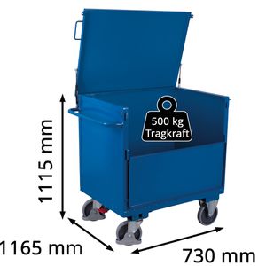 Produktbild für Transportwagen VARIOfit Kastenwagen mit Deckel, sw-700.415