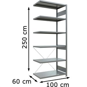 Produktbild für Anbauregal Schulte 12966, 6 Metallböden