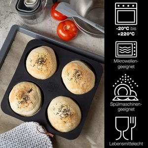 Produktbild für Backform Moritz&amp;Moritz Burger Buns, für 4 Brötchen, Silikon
